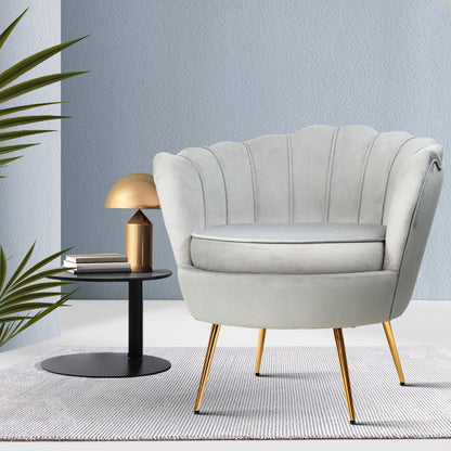 Artiss Armchair Velvet Grey Callista UPHO-5002-VEL-GY