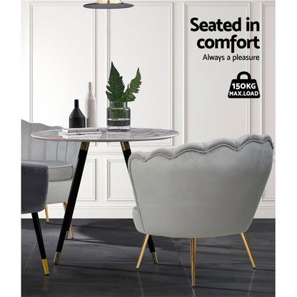 Artiss Armchair Velvet Grey Callista UPHO-5002-VEL-GY