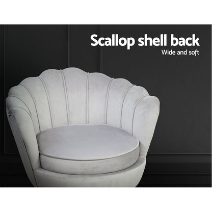 Artiss Armchair Velvet Grey Callista UPHO-5002-VEL-GY