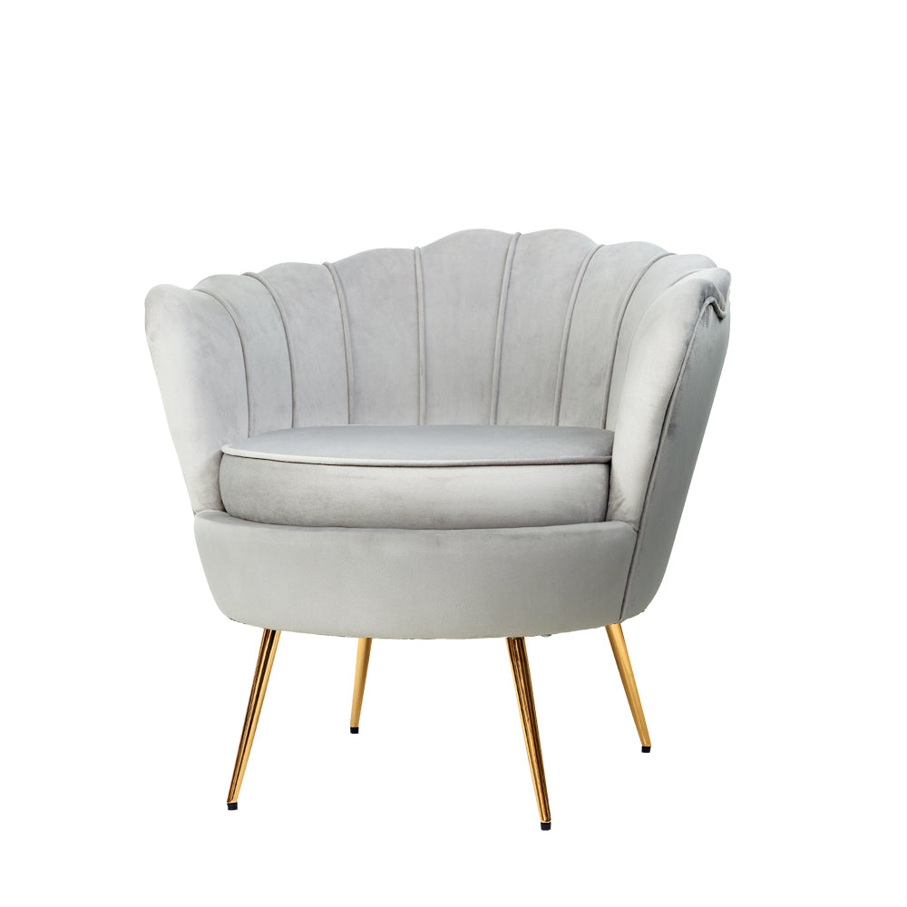 Artiss Armchair Velvet Grey Callista UPHO-5002-VEL-GY