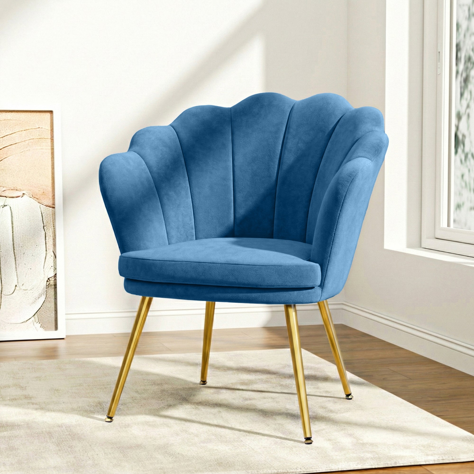 Artiss Armchair Velvet Blue Callista UPHO-5002-VEL-NA