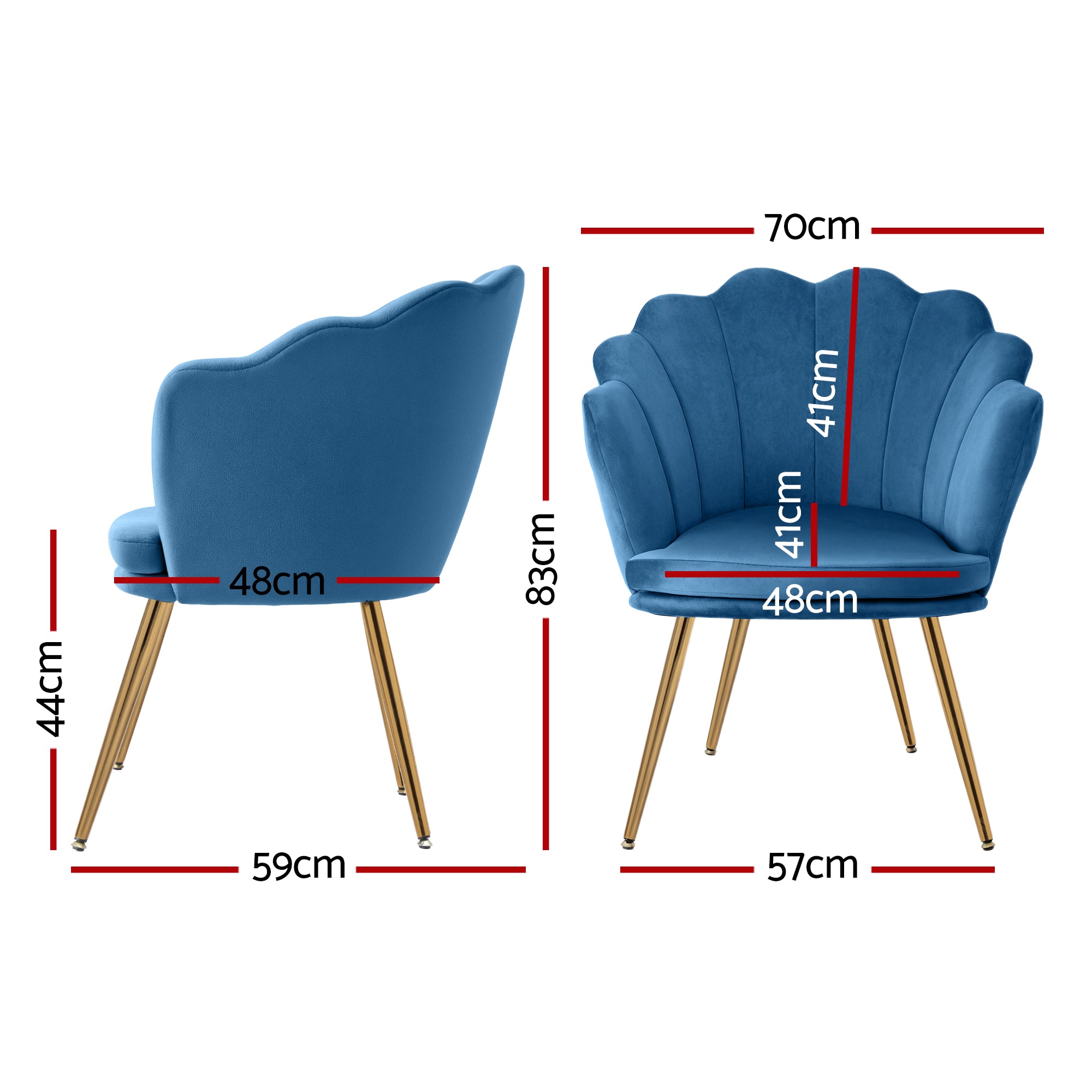 Artiss Armchair Velvet Blue Callista UPHO-5002-VEL-NA