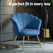 Artiss Armchair Velvet Blue Callista UPHO-5002-VEL-NA
