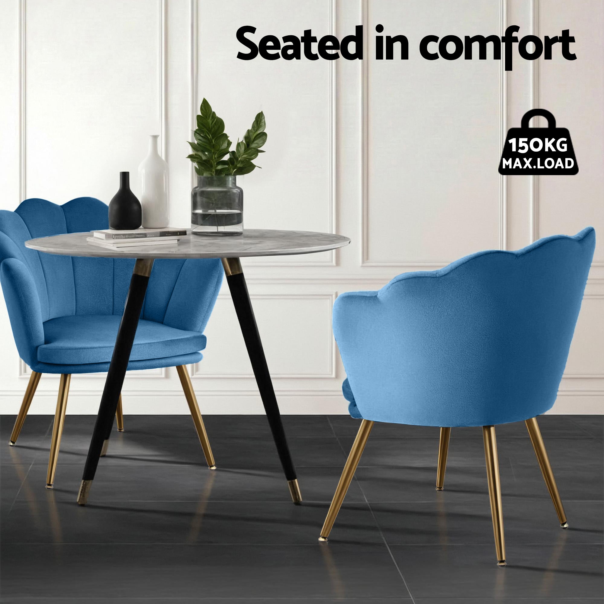 Artiss Armchair Velvet Blue Callista UPHO-5002-VEL-NA