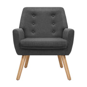 Artiss Armchair Linen Fabric Anne Charcoal UPHO-B-ARM04-CHA