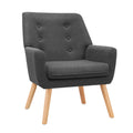 Artiss Armchair Linen Fabric Anne Charcoal UPHO-B-ARM04-CHA
