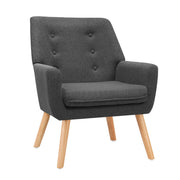 Artiss Armchair Linen Fabric Anne Charcoal UPHO-B-ARM04-CHA
