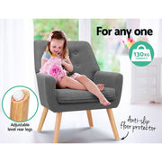 Artiss Armchair Linen Fabric Grey Charcoal UPHO-B-ARM04-GY