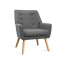 Artiss Armchair Linen Fabric Grey Charcoal UPHO-B-ARM04-GY