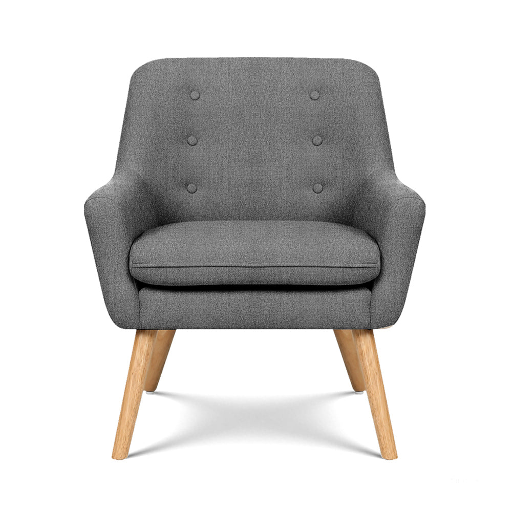 Artiss 2X Armchair Lounge Chair Accent Tub Chair Grey ANNE UPHO-B-ARM04-GYX2