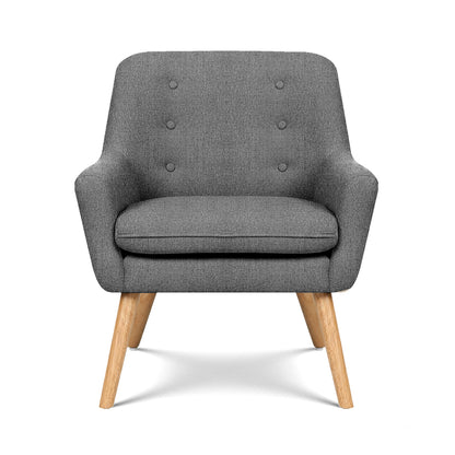 Artiss 2X Armchair Lounge Chair Accent Tub Chair Grey ANNE UPHO-B-ARM04-GYX2