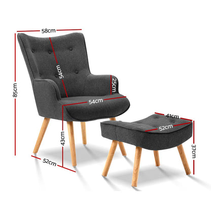 Artiss LANSAR Lounge Accent Chair UPHO-B-ARM05STO-CHAR