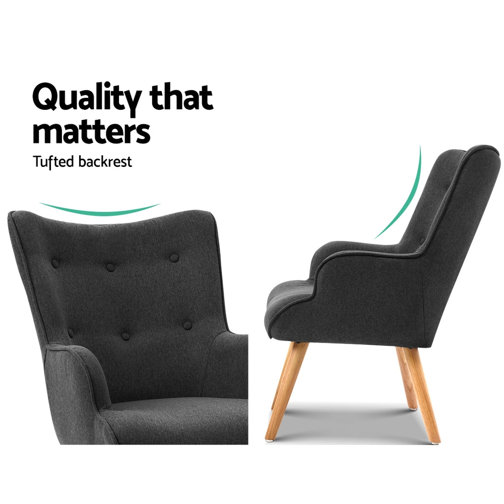 Artiss LANSAR Lounge Accent Chair UPHO-B-ARM05STO-CHAR
