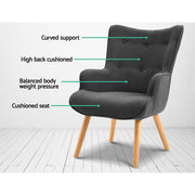 Artiss LANSAR Lounge Accent Chair UPHO-B-ARM05STO-CHAR