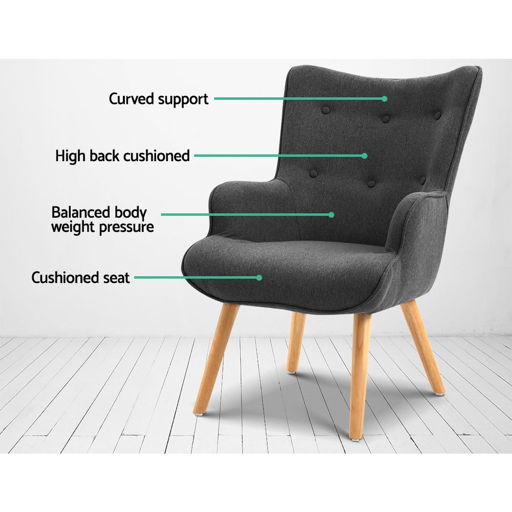 Artiss LANSAR Lounge Accent Chair UPHO-B-ARM05STO-CHAR