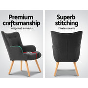 Artiss LANSAR Lounge Accent Chair UPHO-B-ARM05STO-CHAR