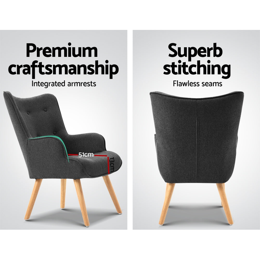 Artiss LANSAR Lounge Accent Chair UPHO-B-ARM05STO-CHAR
