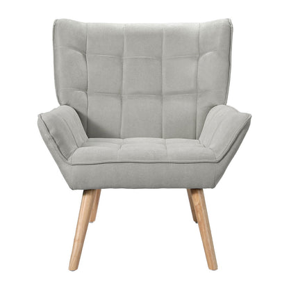 Artiss Armchair Lounge Chair Accent Chairs Sofa Linen Fabric Cushion Seat Grey UPHO-B-ARM06-FB-GY