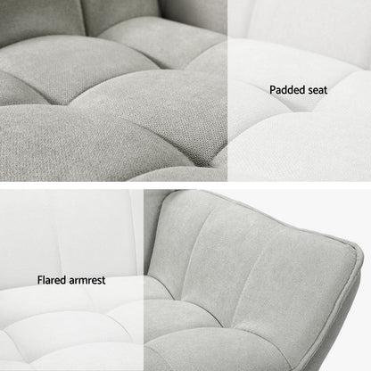 Artiss Armchair Lounge Chair Accent Chairs Sofa Linen Fabric Cushion Seat Grey UPHO-B-ARM06-FB-GY