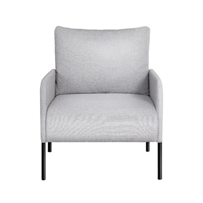 Artiss Armchair Accent Chair Pillow Fabric Grey UPHO-B-ARM08-1S-FB-GY