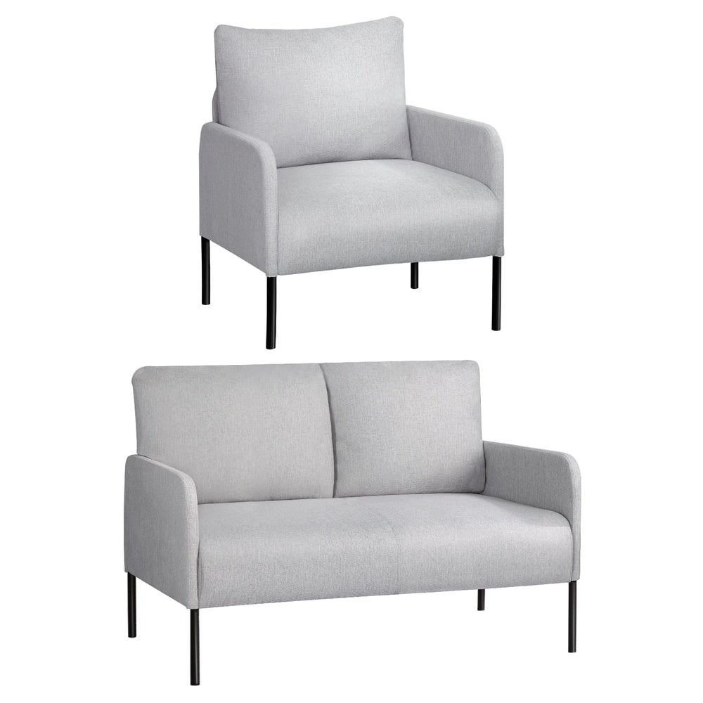 Artiss Armchair 4 Seater Sofa Set Pillow Gery Kane UPHO-B-ARM08-4S-FB-GY
