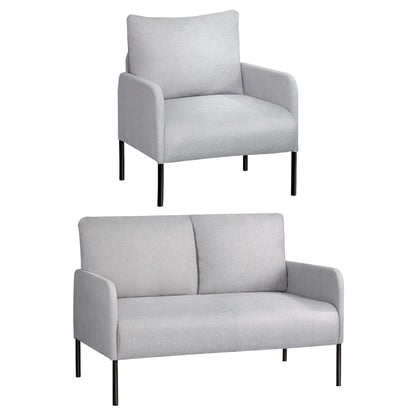 Artiss Armchair 4 Seater Sofa Set Pillow Gery Kane UPHO-B-ARM08-4S-FB-GY