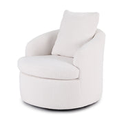 Artiss Round Swivel Armchair Extra Pillow White UPHO-B-ARM11-SWL-WH
