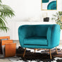Artiss Armchair Lounge Sofa Arm Chair Accent Chairs Armchairs Couch Velvet Green UPHO-B-ARM8962-GN
