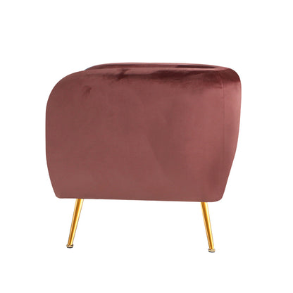 Artiss Armchair Lounge Sofa Arm Chair Accent Chairs Armchairs Couch Velvet Pink UPHO-B-ARM8962-PK