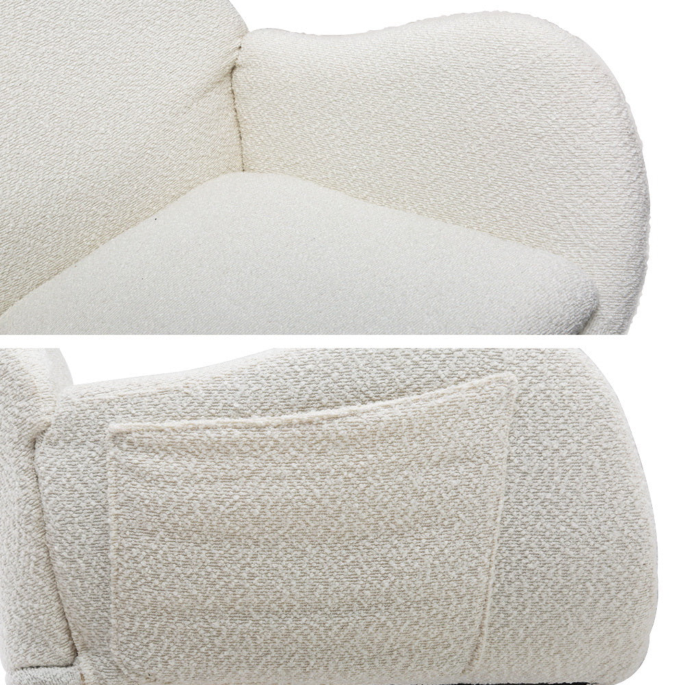 Artiss Rocking Chair Armchair Pillow Boucle White UPHO-B-ROCK01-TED-WH