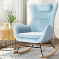 Artiss Rocking Chair Armchair Pillow Velvet Blue UPHO-B-ROCK01-VEL-GN