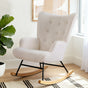 Artiss Rocking Armchair Nursing Chair Boucle Fabric White UPHO-B-ROCK02-LIN-WH