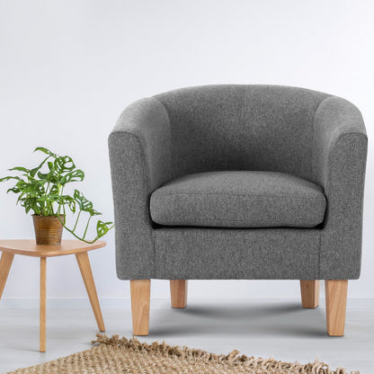 Artiss Armchair Tub Chair Grey Abby UPHO-B-TUB02-GY