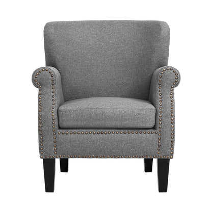 Artiss Armchair Accent Chair Retro Armchairs Lounge Accent Chair Single Sofa Linen Fabric Seat Grey UPHO-C-8083-GY