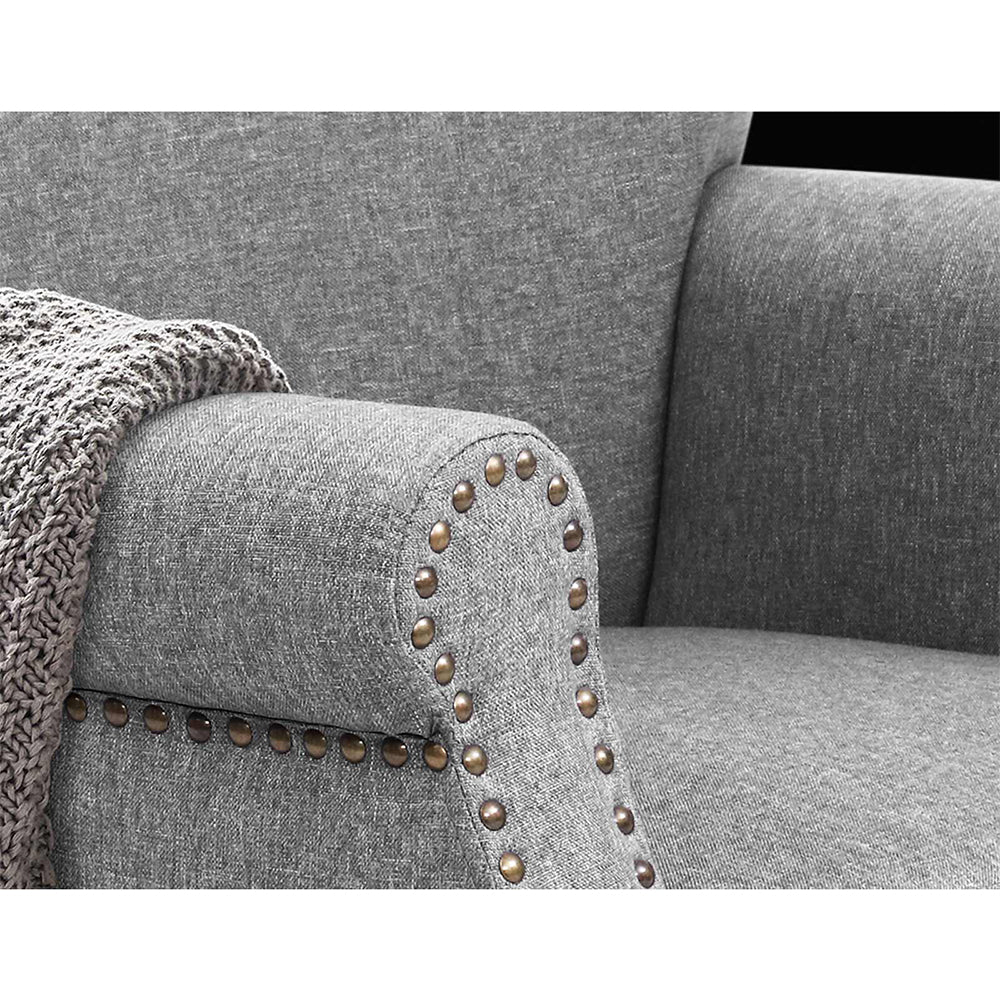 Artiss Armchair Accent Chair Retro Armchairs Lounge Accent Chair Single Sofa Linen Fabric Seat Grey UPHO-C-8083-GY