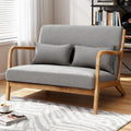 Artiss Armchair 2-seater Loveseat Fabric Grey UPHO-C-ARM-01-2S-GY