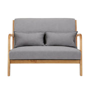 Artiss Armchair 2-seater Loveseat Fabric Grey UPHO-C-ARM-01-2S-GY