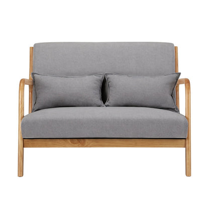 Artiss Armchair 2-seater Loveseat Fabric Grey UPHO-C-ARM-01-2S-GY