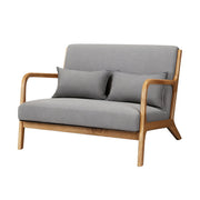 Artiss Armchair 2-seater Loveseat Fabric Grey UPHO-C-ARM-01-2S-GY