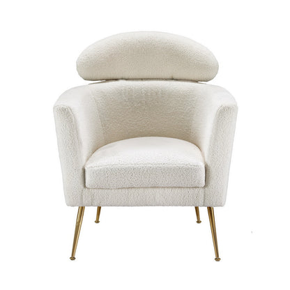 Artiss Armchair Boucle Fabric White Yoli UPHO-C-ARM-02-TED-WH