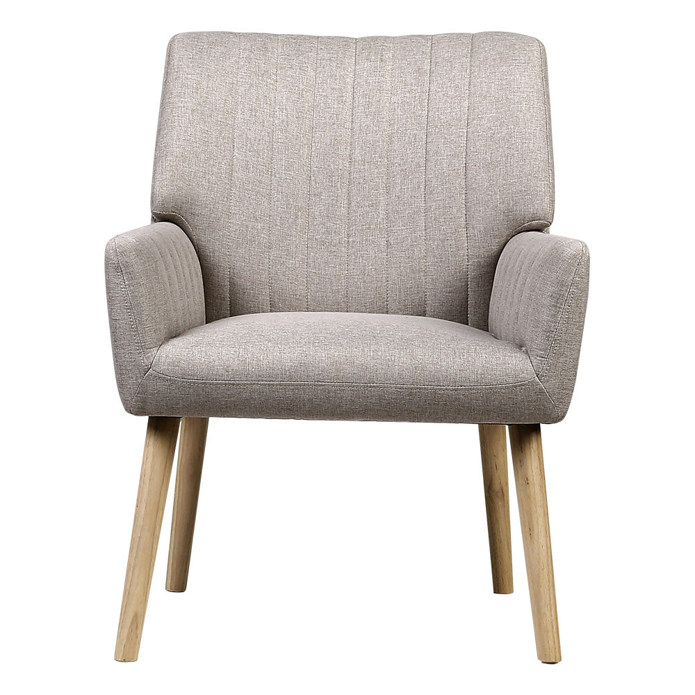 Artiss Armchair Fabric Beige Sebastini UPHO-C-ARM-5098-BG