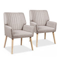 Artiss 2X Armchair Faux Fabric Beige UPHO-C-ARM-5098-BGX2
