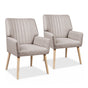 Artiss 2X Armchair Faux Fabric Beige UPHO-C-ARM-5098-BGX2
