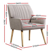 Artiss 2X Armchair Faux Fabric Beige UPHO-C-ARM-5098-BGX2