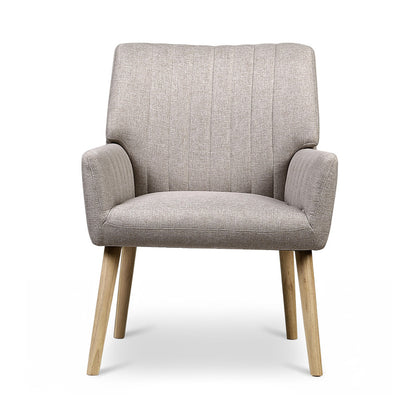 Artiss 2X Armchair Faux Fabric Beige UPHO-C-ARM-5098-BGX2