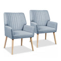 Artiss 2X Armchair Fabric Blue Grey UPHO-C-ARM-5098-GYX2