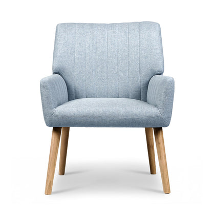 Artiss 2X Armchair Fabric Blue Grey UPHO-C-ARM-5098-GYX2