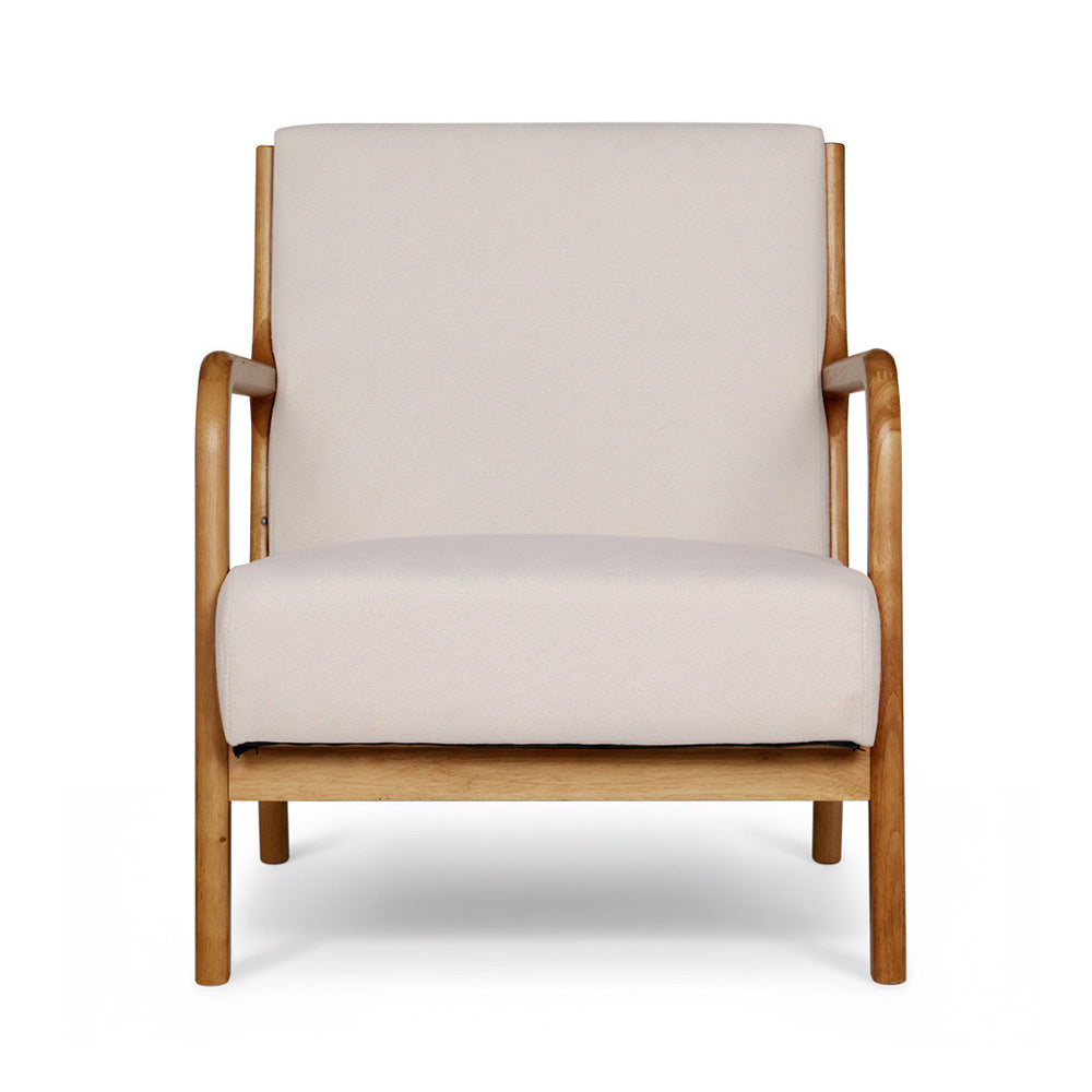Artiss 2X Armchair Faux Fabric Beige UPHO-C-ARM-5099-BGX2