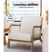 Artiss 2X Armchair Faux Fabric Beige UPHO-C-ARM-5099-BGX2