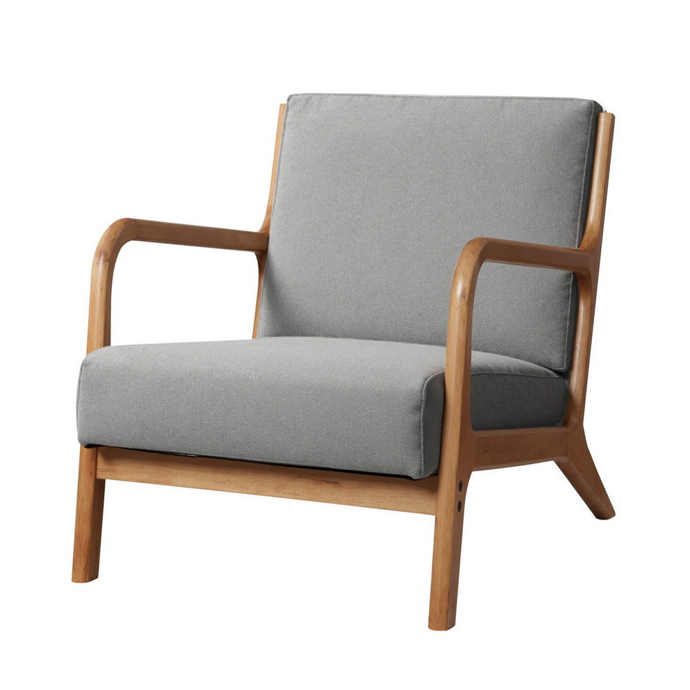 Artiss Armchair Fabric Light Grey UPHO-C-ARM-5099-GR